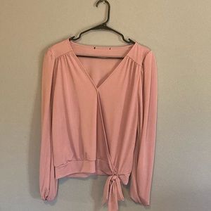 Sale - INC dusty rose blouse with bow.